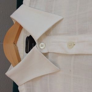 Marc Edwards XXL White Linen/Rayon Summer Shirt